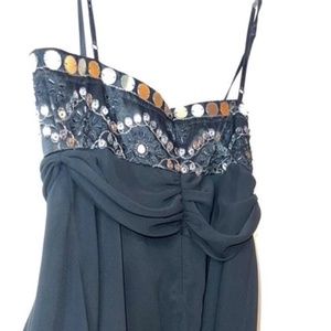 Black embroidered dress